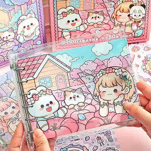 Telado Elf Flower Language Loose-Leaf Notebook High Color Value Square Hand Account Book with Grid Design