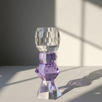 Porte-bougie en cristal dégradé violet, cadeau pour mariage ou fête