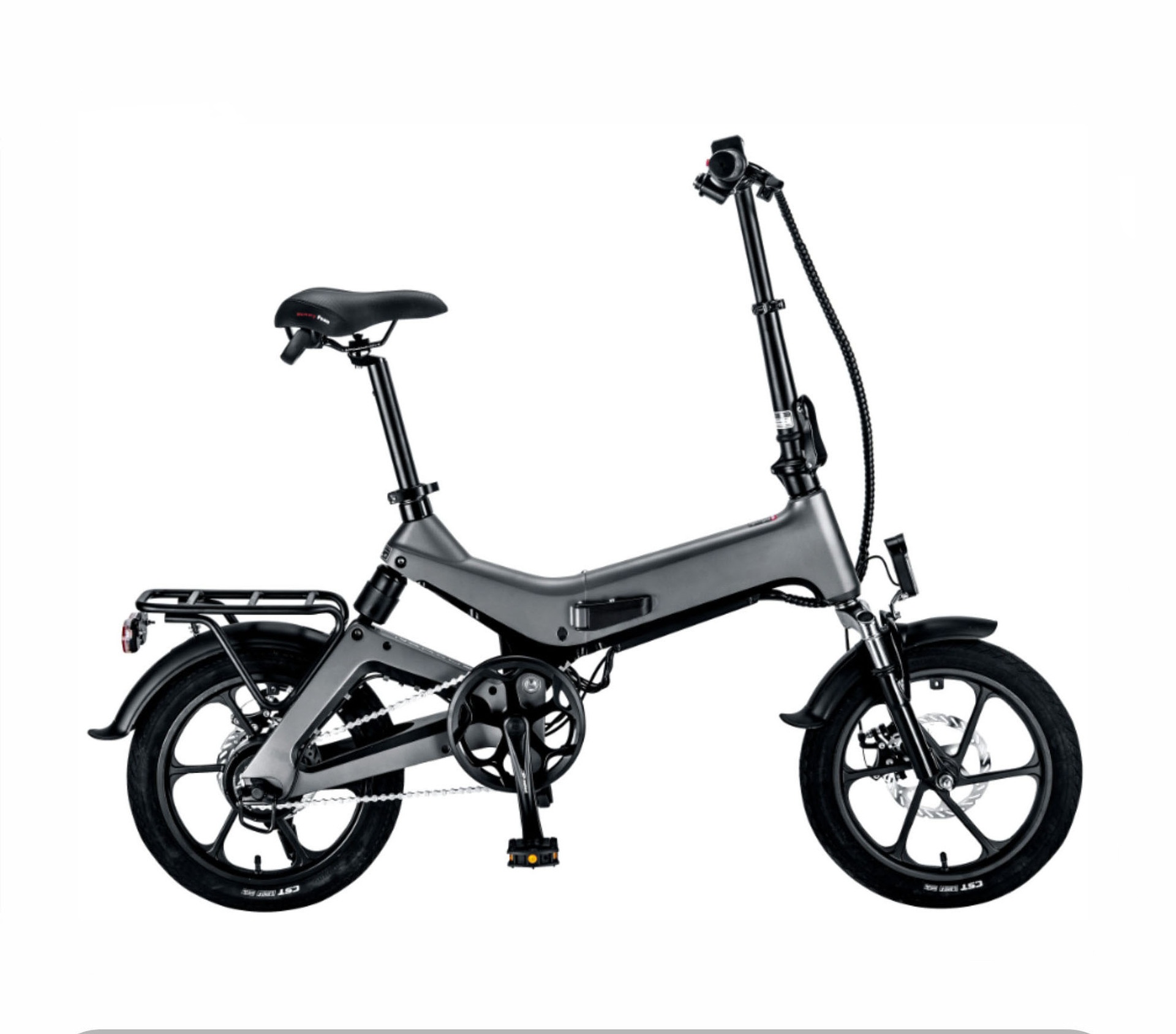 Vélo de ville électrique gris