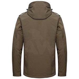 <b>Men's</b> High Quality Softshell Winter <b>Jacket</b> Fashion Slim-Fit Hooded Stand Collar Long Sleeve Zipper Waterproof Windproof for - Product Image 2