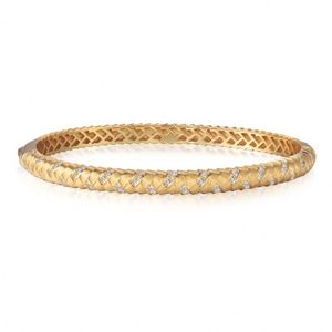 Dylam Luxurious Daily Wear Jewelry 22K Gold Plated Sterling <b>Silver</b> 5A Zirconia Wheat Ears Women Jewellery <b>Bracelets</b> <b>Bangles</b> - Product Image 1