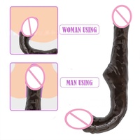 Dildo double tête en L à angle droit pour femmes lesbiennes, pour le sexe vaginal et anal, bâton de massage pour la masturbation, jouet sexuel pour adultes