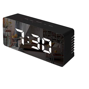 Thiết kế mới gương đồng hồ báo thức nóng bán buôn kỹ thuật số Đồng hồ báo thức dẫn trong kho nhiệt kế hiển thị bảng đồng hồ - Product Image 6