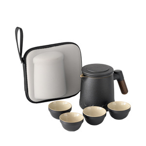 Msh Giá Rẻ Tốt Trung Quốc Tea Cup Set Với Nắp Gốm Dễ Thương Màu Đen Sứ Cốc Trà Tùy Chỉnh Cho Cà Phê Và Trà - Product Image 6