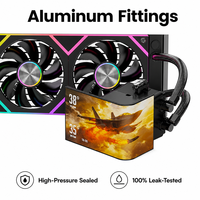 Refroidisseur d'eau ARGB pour CPU, refroidisseur d'eau LCD 360 AIO, refroidisseur de processeur avec écran, écran incurvé 3D de 6,67 pouces, design magnétique