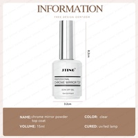JTING Professionnel Facile à Utiliser Végétalien Résine Naturelle Chrome Magic Mirror Powder Top Coat Gel Polish Sans Poudre Collante OEM Topcoat