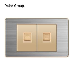 Prise murale universelle en aluminium brossé série 118, standard RJ45 RJ11, pour TV, LAN, satellite, ordinateur, prise et fiche avancées - Product Image 6