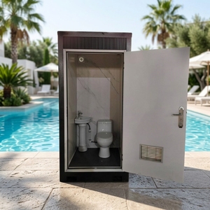 Unità WC Portatile di Lusso, Struttura in Acciaio Resistente per Uso Esterno, Bagno Portatile, Cabina Doccia per Campeggio - Product Image 1