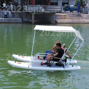 <span class=keywords><strong>Prix</strong></span> du fabricant Deux planches à pagaie combinées avec parasol Bateau <span class=keywords><strong>ponton</strong></span> Bateau gonflable avec moteur - Product Image 2