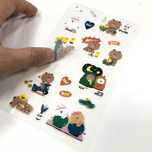 Виниловые наклейки на клеевой основе, прозрачные, в стиле кавайи, корейские, с эффектом поцелуя, водонепроницаемые, с блестками, на заказ, с контурной резкой - Product Image 2