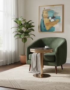 Mesa de Centro de Mármol de Alta Calidad, Diseño Moderno con Tapa de Mármol Sólido, Estructura Duradera para Sala de Estar, Apartamento, Hotel - Product Image 2