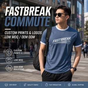 T-Shirt da Basket con Tipografia Fastbreak Italic, Grafica Motion Trail, 100% Poliestere, Asciugatura Rapida, Uniforme Sportiva da Allenamento - Product Image 5