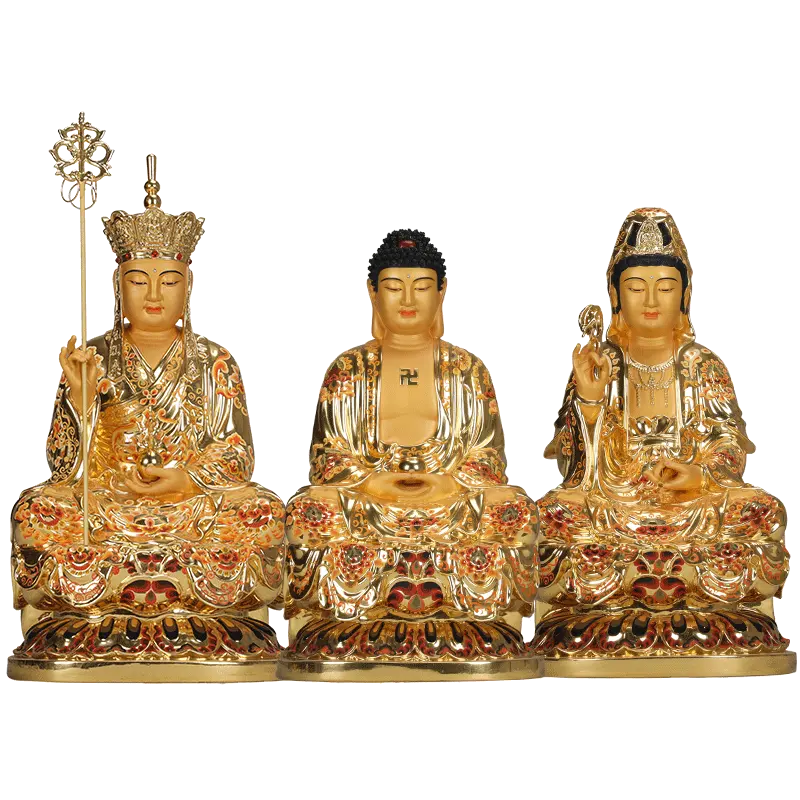 Suwa 순수한 구리 풀 금 기술의 3 개의 신성한 부처님 동상 Tibet 트의 <span class=keywords><strong>왕</strong></span>의 Avalokitesvara 보살 동상