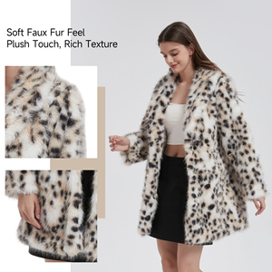 New European and American style women's leopard print <b>faux</b> <b>fur</b> coat, winter warm long-sleeved mid-length <b>faux</b> <b>fur</b> <b>cardigan</b> coat - Product Image 5