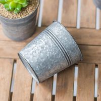 Pot de fleurs rustique en métal galvanisé, pot à plantes succulentes en étain de zinc pour la décoration de la maison, du jardin et de la table - Vente en gros
