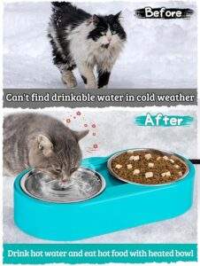 Tigelas para Animais de Estimação 2 em 1 Montadas na Parede, Ecológicas, Automáticas, em Aço Inoxidável, Dupla, Resistentes ao Calor/Frigor, Laváveis na Máquina de Lavar Louça, para o Inverno - Product Image 3