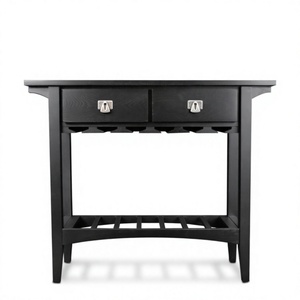 Modern Foldable Eco-Friendly Multi-Functional Mini Bar Wine Stand <b>Table</b> Black Wood Furniture for Commercial Use Hotels - Product Image 1