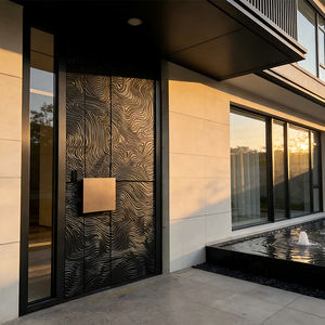 Portes d'entrée de sécurité en aluminium pour <span class=keywords><strong>maison</strong></span>, en <span class=keywords><strong>bois</strong></span> massif sculpté 3D, style postmoderne de luxe - Product Image 6