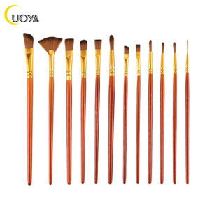 Pinceau rond <span class=keywords><strong>en</strong></span> nylon pour peinture acrylique et <span class=keywords><strong>aquarelle</strong></span>, pinceaux à peinture <span class=keywords><strong>en</strong></span> <span class=keywords><strong>ligne</strong></span> avec manche <span class=keywords><strong>en</strong></span> bois, pratiques pour étaler la peinture - Product Image 1