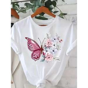 Soft Comfortable 3D Print Cotton Tees Women Kids Cute Casual Everyday Wear Lightweight Breathable Quick Dry <b>Tops</b> Spring Summer - Product Image 3