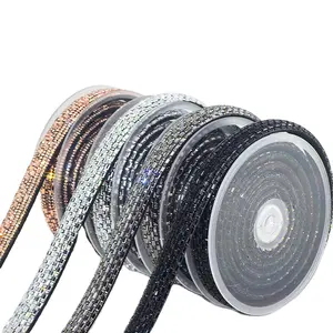 Manufacturers Hot Selling High Quality 6mm Crystal Rhinestone Cotton Rope Tube Cord Strap