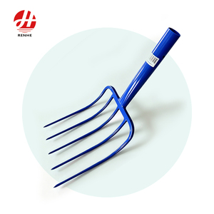 Fourche de jardin robuste en acier 50Mn <span class=keywords><strong>à</strong></span> <span class=keywords><strong>4</strong></span> <span class=keywords><strong>dents</strong></span>, outil agricole trempé et durci pour le défrichement et la récolte du sol - Product Image 1