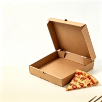 Boîte à pizza en carton jetable en gros, épaisseur 0,8 mm, durable, écologique, emballage à emporter