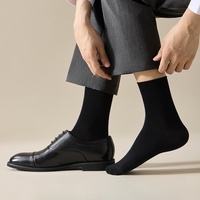 Chaussettes de travail pour homme en coton, couleur unie, antibactériennes, chaussettes habillées pour homme