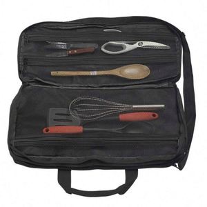 Sac de transport de cuisine haut de gamme BSCI Factory Bag, 2 compartiments, pour ustensiles de cuisine durables, 20 noirs, 3 fermetures éclair, pour clubs de golf - Product Image 4