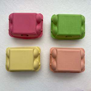 Boîte à œufs en pulpe de bois personnalisée, couleur personnalisée, 6 pièces, anti-collision, résistante à la pression, avec couvercle en bande, moulage en pulpe de bois, rectangulaire - Product Image 3