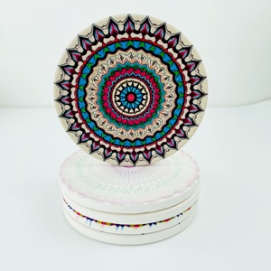 High Quality Creative Life Literary Ceramic Coaster Heat Resistant White Coaster with Sublimation Blank Competitive Price