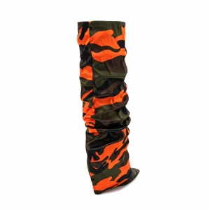 נשים אופנה slouchy הסוואה מגפיים כתום לקפל מעל טריז גבוה נשים חורף הברך - Product Image 3