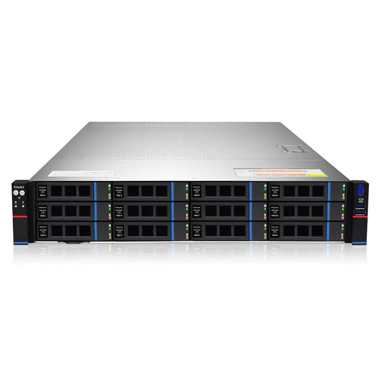 Gooxi 서버 제조업체 2U 12 베이 서버 플랫폼 AMD 서버 SR201-D12R-NV 12*3.5 SAS/SATA/NVMe 서버 베어 본