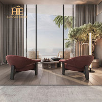 Fauteuil de détente moderne de luxe minimaliste fait main avec revêtement en laine personnalisable pour la maison, l'hôtel, la villa, le salon