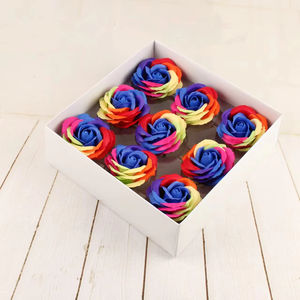 Fai da mano a cinque strati di rose colorate sapone <span class=keywords><strong>blu</strong></span> testa fiore artificiale composizione fiorista decorazione di san valentino - Product Image 1