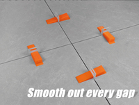 Système de nivellement de carreaux moderne, clips de 1,5 mm (1/16 po) pour carreaux de 3 à 12 mm, espaceurs, utilisation en appartement, outils d'installation de carreaux de base, 100 pièces