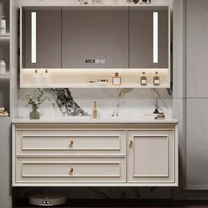 Factory Manufactured Modern Euro Style Bathroom <b>Vanity</b> with Solid Wood Floating Bathroom Cabinets for Apartment - Product Image 3