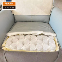Canapé modulaire en forme de L avec ressorts ensachés en acier, ensemble de canapés nuages en velours côtelé beige