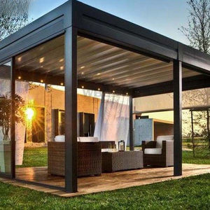 डेरा डाले हुए तम्बू bambou एन बोइस आँगन आँगन बांस छत लोहे आउटडोर स्टील के दौर ग्लास gazibo gazebo आउटडोर बांस मंडम - Product Image 1