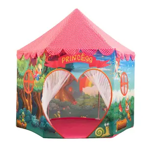 Kids House Kids Indoor Hexagon Princess Castle Girls Child Play Tents