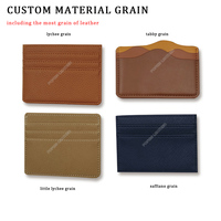Dompet Kartu Kredit Kulit PU Saffiano Mini Ultra Tipis dengan Logo Embos Kustom