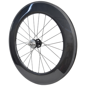Juego de ruedas de carbono 700C de 88 mm de perfil, 3K brillante, con radios Twill/Sapim Leader SA-1423 para bicicleta de pista, compatible con neumáticos 700C - Product Image 3