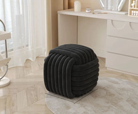 Petit tabouret de style crème moderne pour la maison Pouf assis carré Entrée basse pour changer de chaussures Salon Rangement du canapé Hôtel Appartement