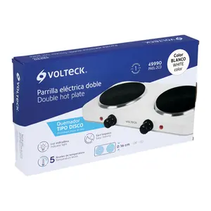 Plancha électrique VOLTECK à 2 brûleurs, 1500W, cuisinière portable en acier inoxydable pour la cuisine en intérieur avec contrôle mécanique de la température et - Product Image 4