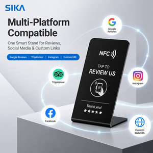 Soporte NFC en Forma de L para Reseñas de <span class=keywords><strong>Google</strong></span>, para Salón, Barbería, Spa, Hotel, Clínica, Tienda, Mostrador, Exhibición en Mesa SIKA - Product Image 3