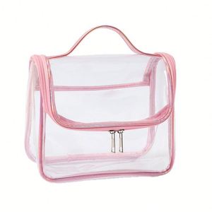 <b>Clear</b> PVC Transparent Makeup <b>Bag</b> Waterproof Travel <b>Toiletry</b> Organizer Handbag Custom Logo - Product Image 1