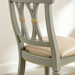 Chic Gold Inlay Solid Wood Dining <strong>Chair</strong>, X Cross Back PU Padded <strong>Spindle</strong> Leg Side <strong>Chair</strong> For Farmhouse Kitchen Dining Room - Product Image 3