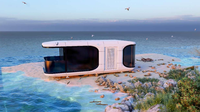 Maison conteneur de luxe de 40 pieds au design contemporain, maison capsule mobile préfabriquée de haute qualité, légère et de conception innovante