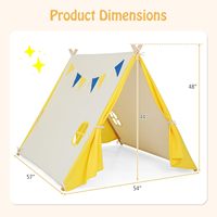 Tente de jeu triangulaire pour enfants en polyester avec structure en bois de pin, vente en gros