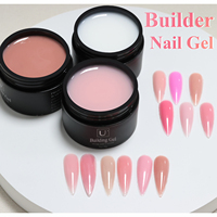 Gel de Construction pour Ongles Personnalisable Non Chauffant – Couleurs Transparent, Rose, Blanc Laiteux – Gel UV Sans Brûlure, Auto-Nivelant, Dur en Pot